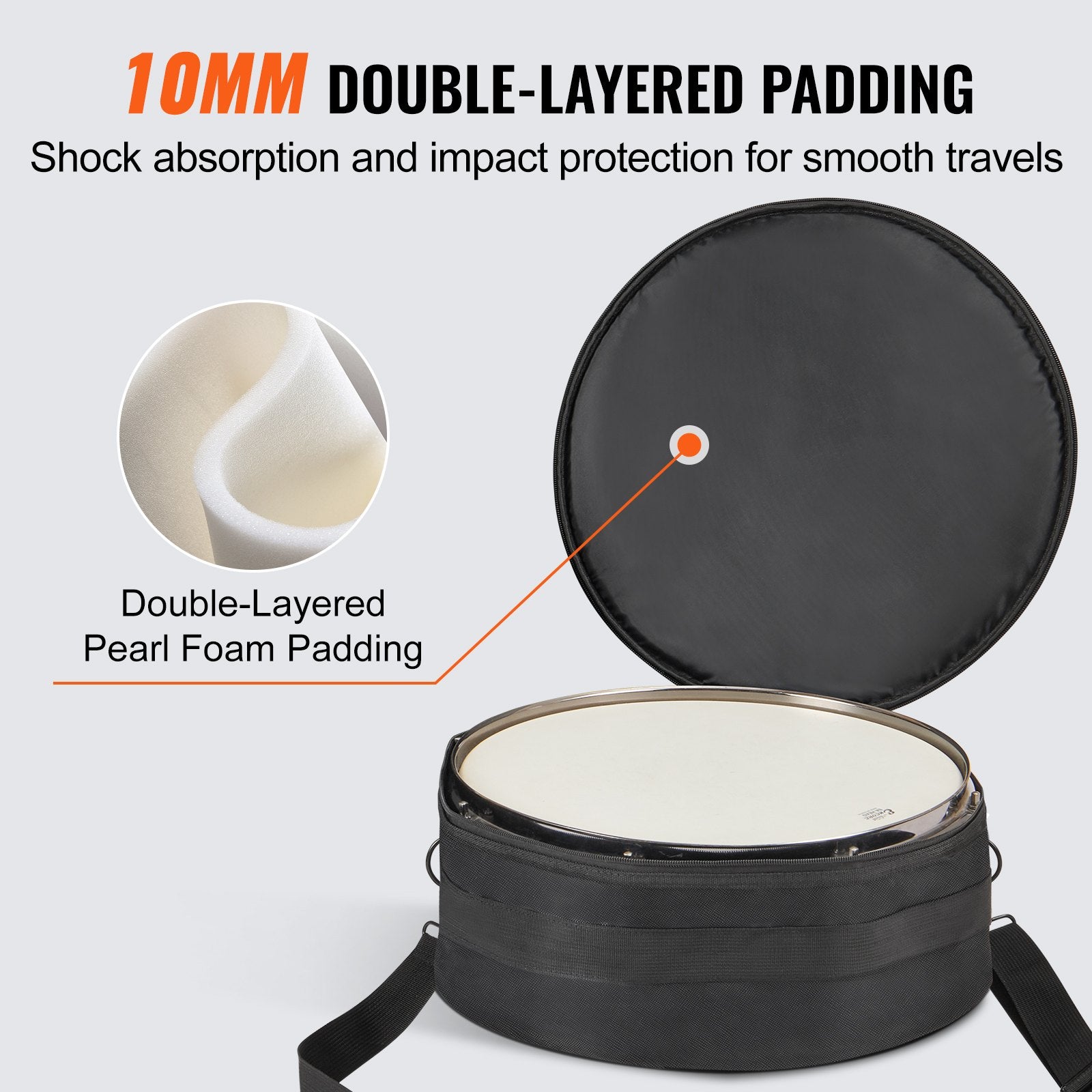 5-Piece Drum Bag Set, 1680D Oxford Fabric, Padded Drum Bags and Cases with 4.92 ft Detachable Shoulder Strap V952-GSNB1680DNJB9TCZYV0