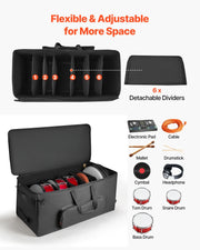 Electronic Drum Kit Bag, 600D, Padded Drum Bag with Wheels, Large 920 x 420 x 410 mm Interior, Lightweight V952-GSNBNJB1JTDZ6O9LU001V0