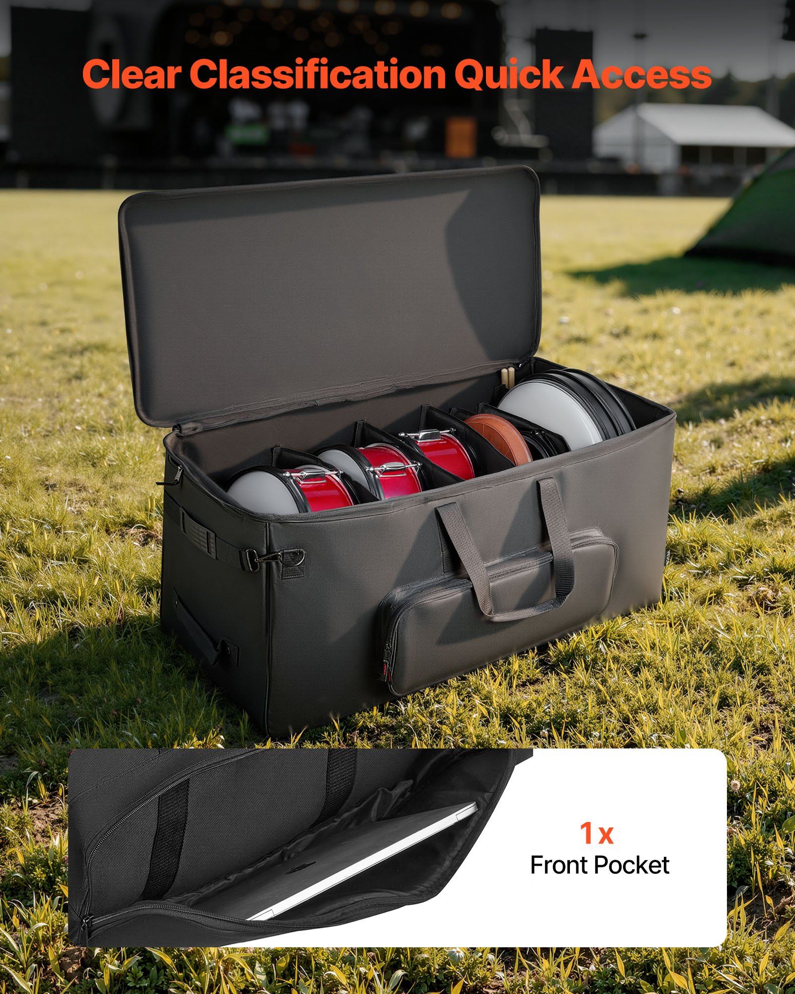 Electronic Drum Kit Bag, 600D, Padded Drum Bag with Wheels, Large 920 x 420 x 410 mm Interior, Lightweight V952-GSNBNJB1JTDZ6O9LU001V0