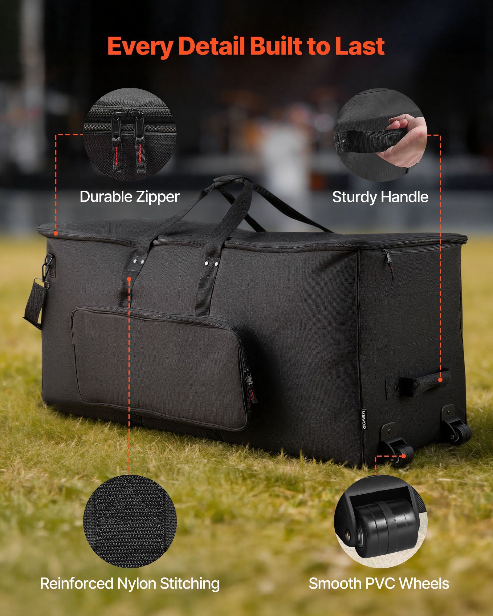 Electronic Drum Kit Bag, 600D, Padded Drum Bag with Wheels, Large 920 x 420 x 410 mm Interior, Lightweight V952-GSNBNJB1JTDZ6O9LU001V0