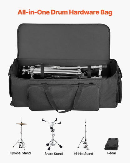 Drum Hardware Bag with Wheels, 1680D, Drum Set Equipment Carry Bag, Carrying Case with Sturdy Handle, Durable V952-GSNBNJB1JTGY2QNX6001V0