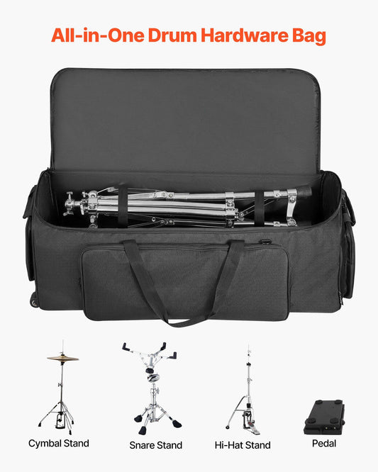 Drum Hardware Bag with Wheels, 1680D, Drum Set Equipment Carry Bag, Carrying Case with Sturdy Handle, Durable V952-GSNBNJB1JTGY2QNX6001V0