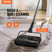 Carpet Sweeper, 200 mm Sweeping Paths, Floor Sweeper Manual Non Electric, 300 ml Dustbin Capacity with Comb V952-GSQSQBDDBDD11GAYDV0
