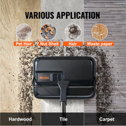 Carpet Sweeper, 200 mm Sweeping Paths, Floor Sweeper Manual Non Electric, 300 ml Dustbin Capacity with Comb V952-GSQSQBDDBDD11GAYDV0