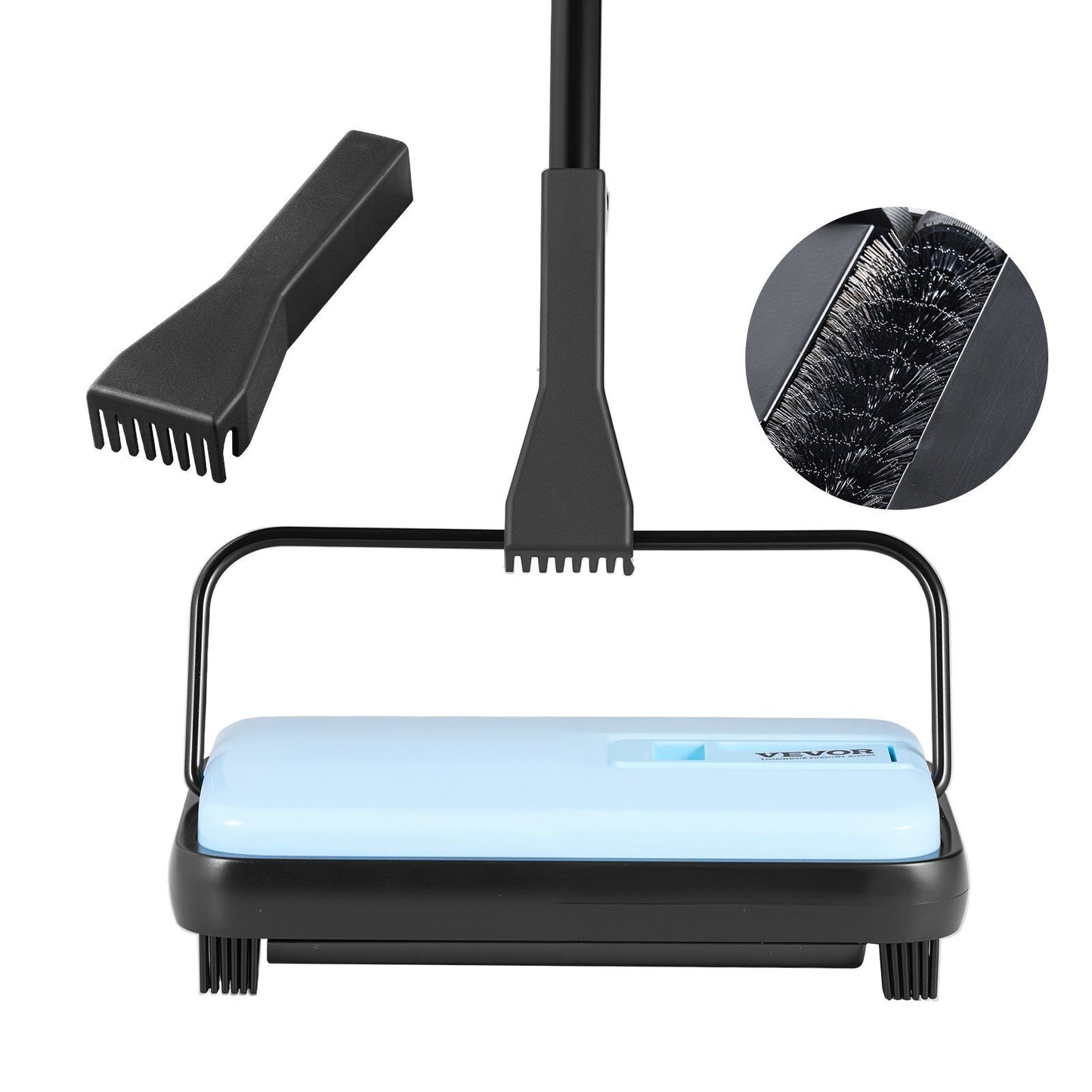 Carpet Sweeper Manual, Floor Sweeper with 300 ml Dustbin Capacity Easy to Empty, 17 cm Cleaning Width for V952-GSQSQBDDBDDSY8CF2001V0