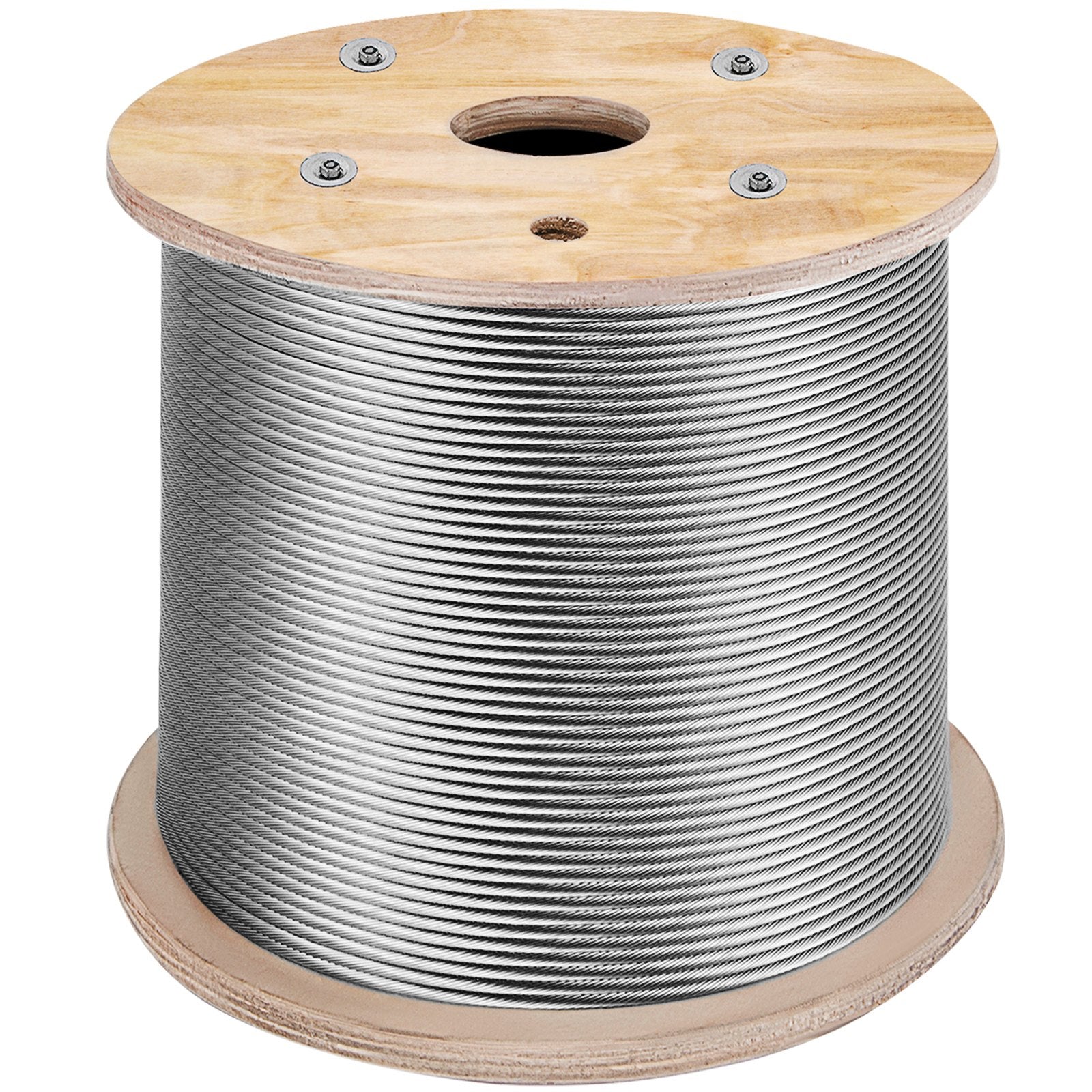 Stainless Steel Cable Railing 3/16" x 1000ft, Wire Rope 316 Marine Grade, Braided Aircraft Cable 1x19 Strands V952-GSS1X19-4.8MM305MV0