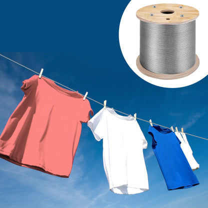 Stainless Steel Cable Railing 3/16" x 1000ft, Wire Rope 316 Marine Grade, Braided Aircraft Cable 1x19 Strands V952-GSS1X19-4.8MM305MV0