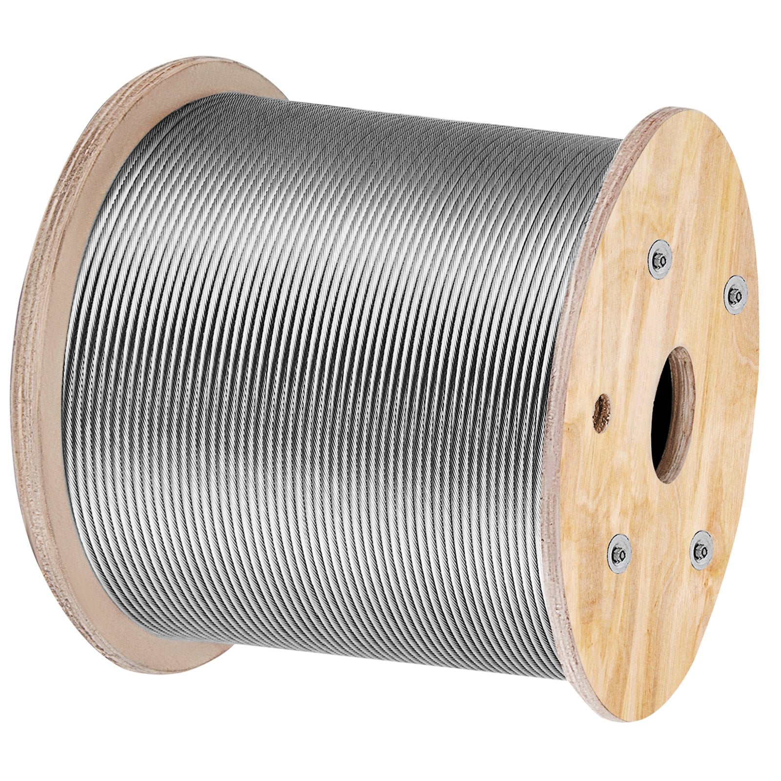 Stainless Steel Cable Railing 3/16" x 1000ft, Wire Rope 316 Marine Grade, Braided Aircraft Cable 1x19 Strands V952-GSS1X19-4.8MM305MV0