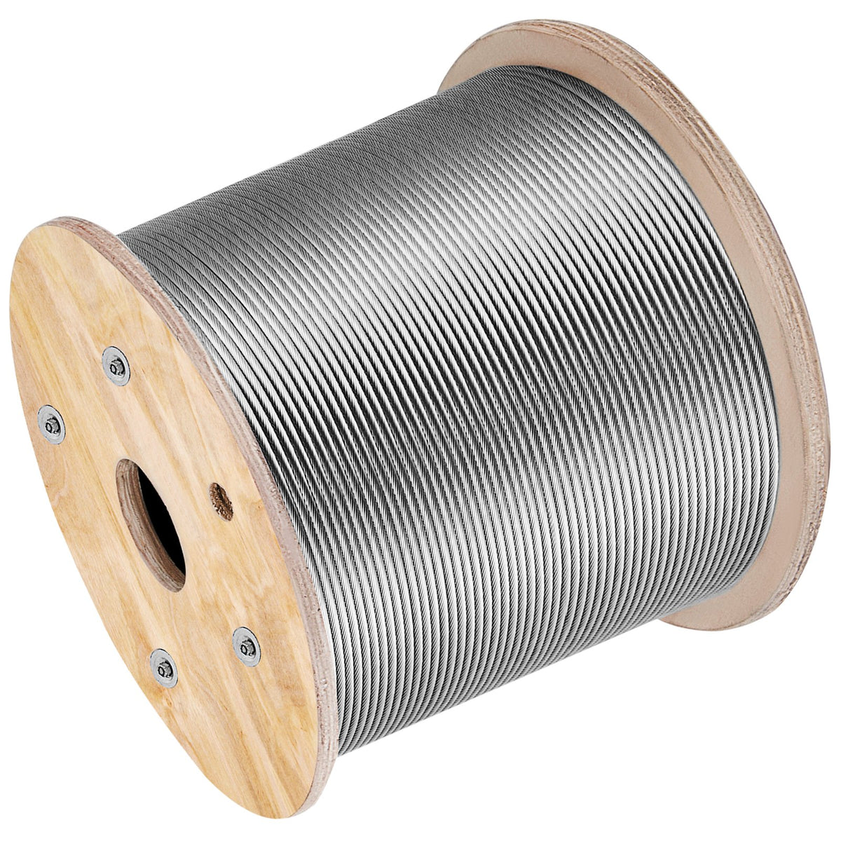 Stainless Steel Cable Railing 3/16" x 1000ft, Wire Rope 316 Marine Grade, Braided Aircraft Cable 1x19 Strands V952-GSS1X19-4.8MM305MV0
