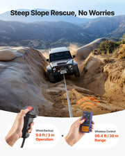 Electric Winch, 5400 kg Load Capacity, 12V DC Truck Winch with 9.1 mm x 24 m Steel Rope, Wireless & Wired V952-GSSDDJP120003DUL4001V9