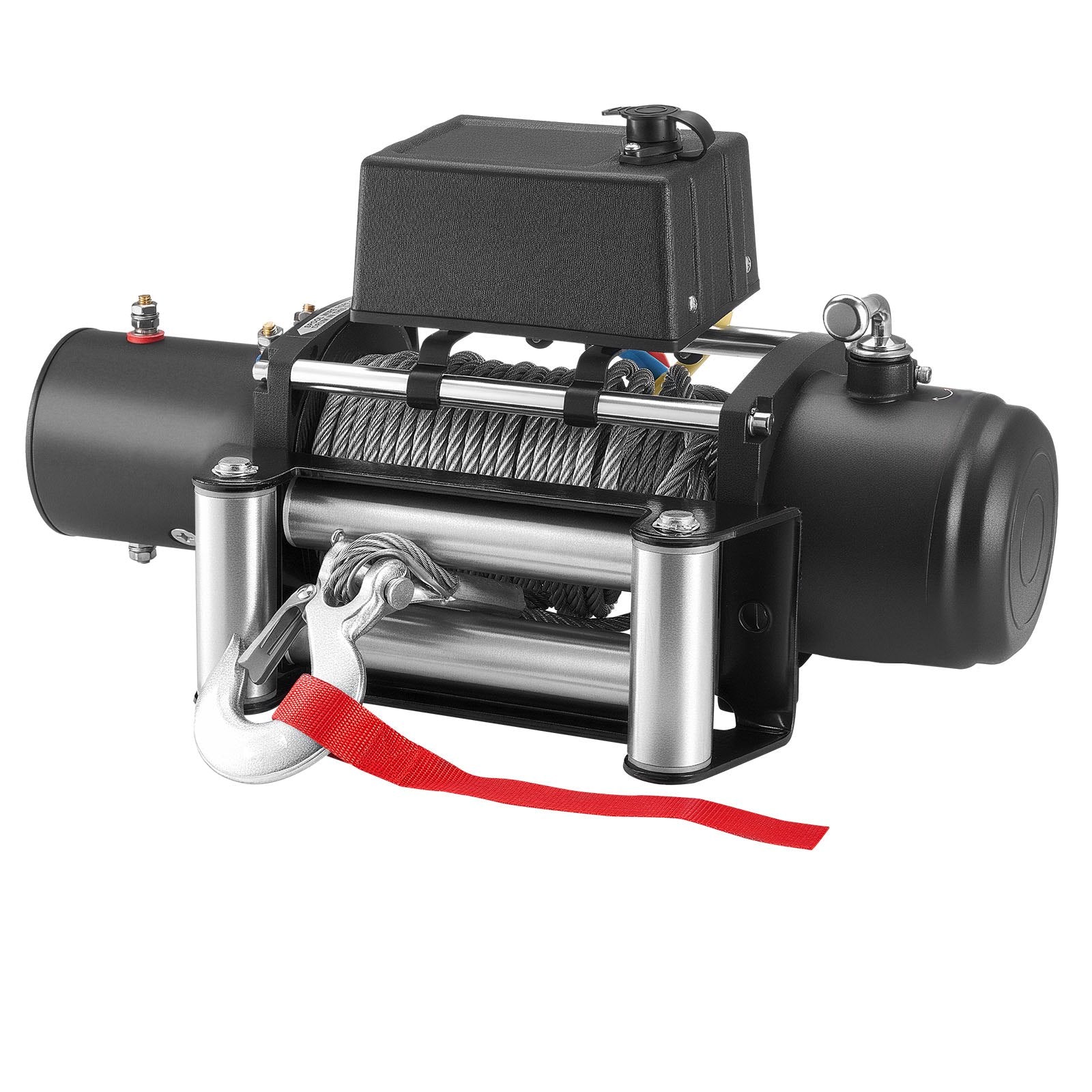 Electric Winch, 5400 kg Load Capacity, 12V DC Truck Winch with 9.1 mm x 26 m Steel Rope, Wireless & Wired V952-GSSDDJP12000FOZ31001V9