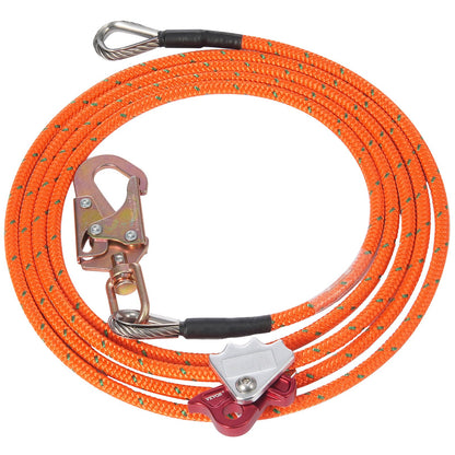 12.7mm Steel Core Flipline, 16ft(4.8m)Arborist Flipline for Tree Climbing with Alloy Steel Snap Hook & V952-GSSTJJSGSS16HY1WRV0