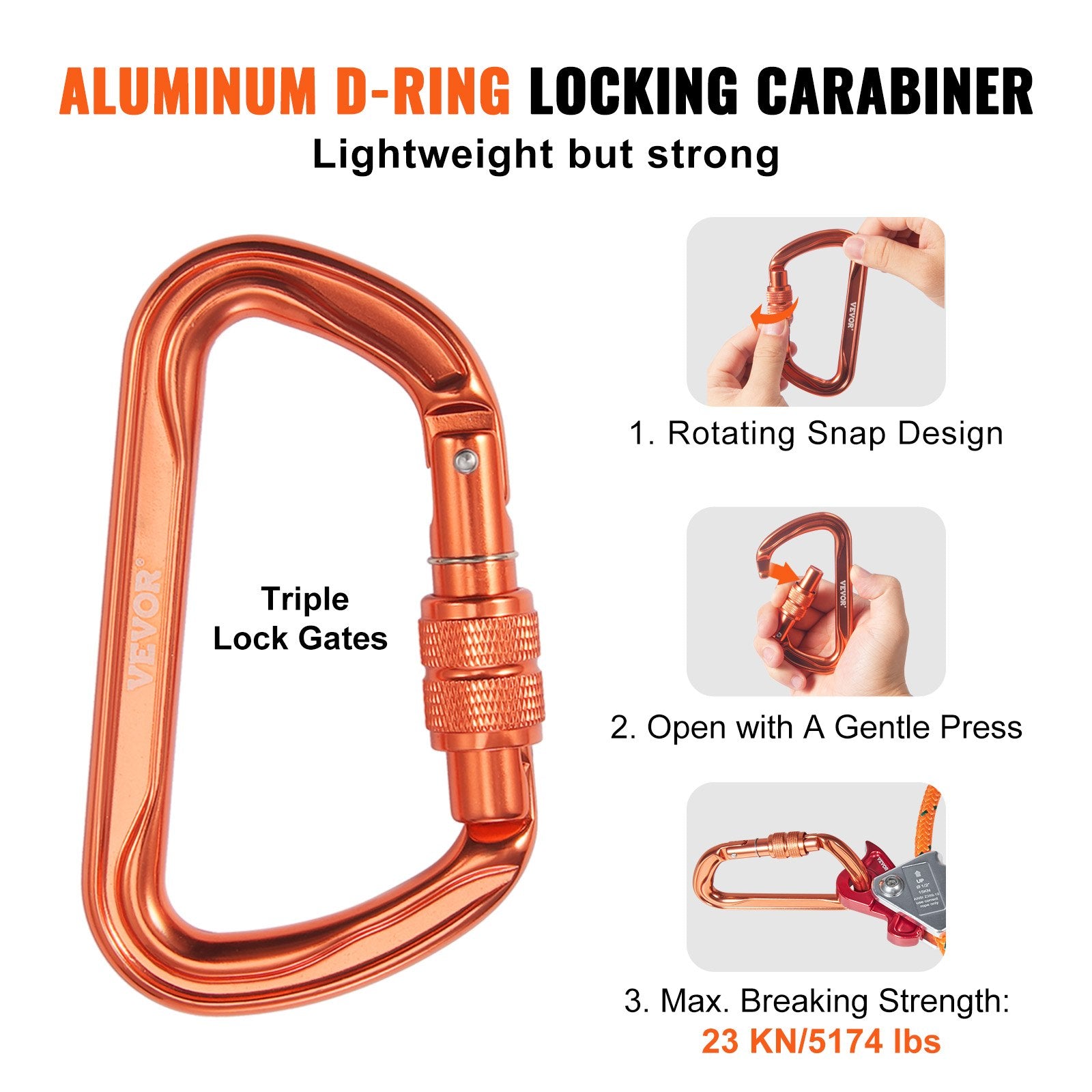 16mm Steel Core Flipline 8ft(2.4m) Arborist Flipline for Fall Protection V952-GSSTJJSGSS8YWONR1V0