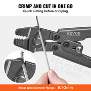 Crimping Tool, Up To 2.2mm Wire Rope Crimping Tool, Crimping Loop Sleeve Kit with a Cable Cutter and 160pcs V952-GSSYJQGSS16409CTZV0