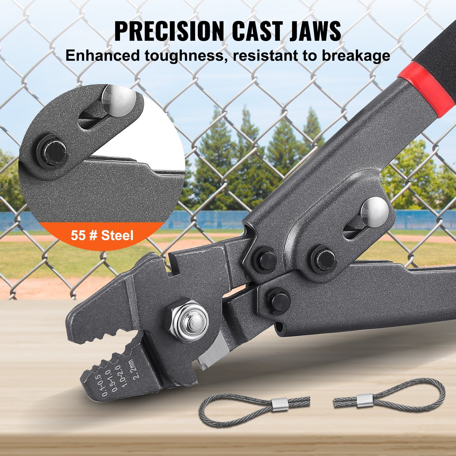Crimping Tool, Up To 2.2mm Wire Rope Crimping Tool, Crimping Loop Sleeve Kit with a Cable Cutter and 160pcs V952-GSSYJQGSS16409CTZV0