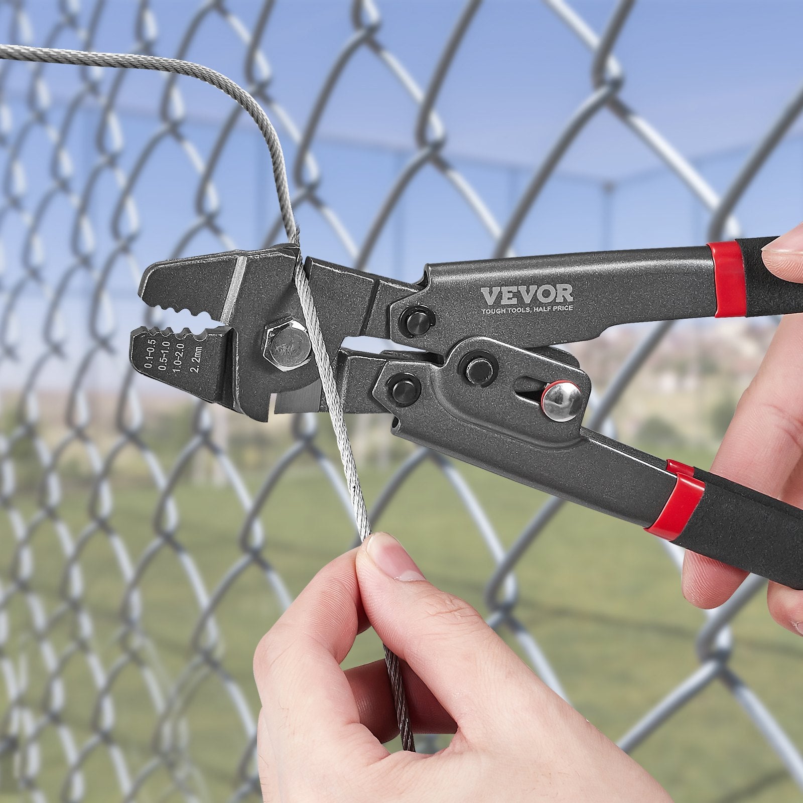 Crimping Tool, Up To 2.2mm Wire Rope Crimping Tool, Crimping Loop Sleeve Kit with a Cable Cutter and 160pcs V952-GSSYJQGSS16409CTZV0