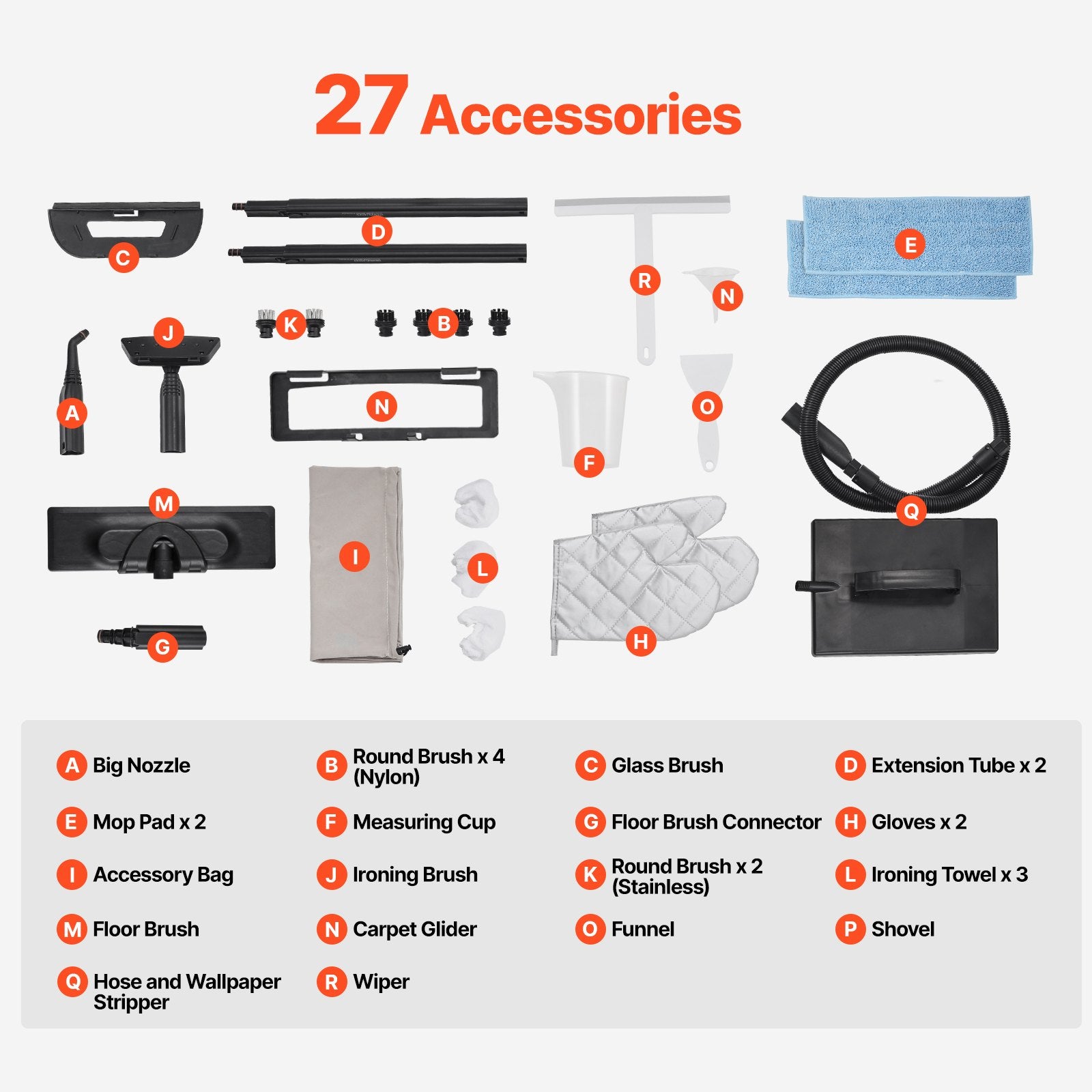 Steam Cleaner, Multipurpose Powerful Steamer with 27 Accessories, Steamer Cleaing with Extra-Long Power Cord, V952-GSZQQJQLDS15E4O6FV3