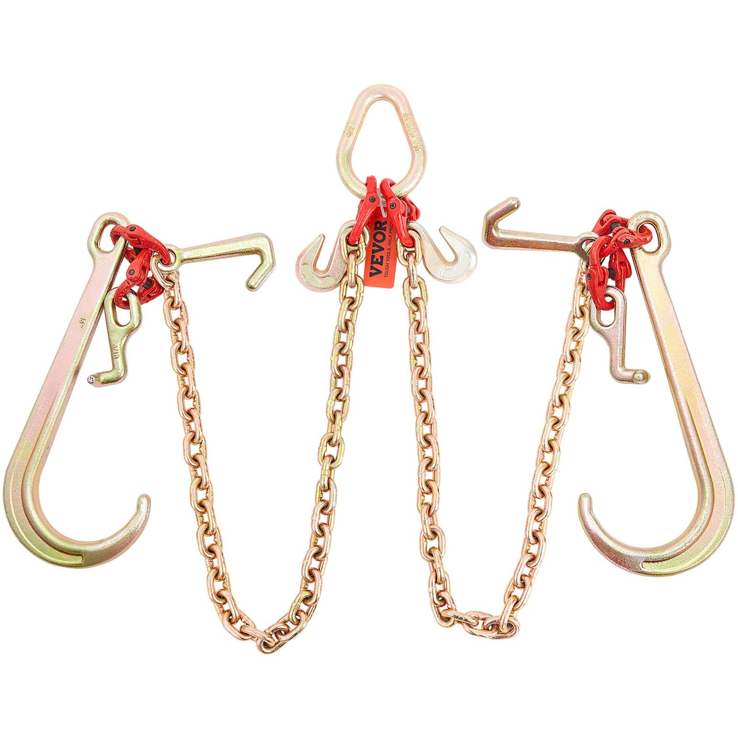 V-Chain Bridle, 4364 kg Working Load Limit, 8 x 914.4 mm G80 Tow Chain with RTJ Cluster Hooks, DOT Certified, V952-GTLMGDXJZYCZD1MNHV0