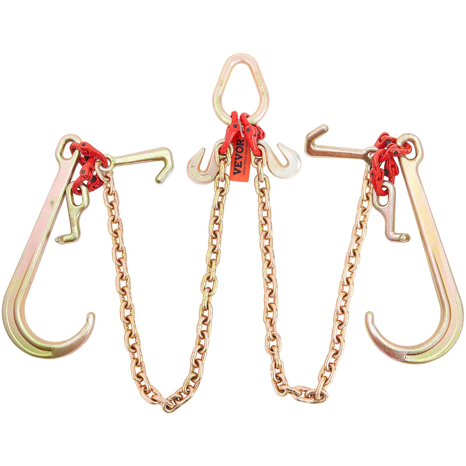 V-Chain Bridle, 4364 kg Working Load Limit, 8 x 914.4 mm G80 Tow Chain with RTJ Cluster Hooks, DOT Certified, V952-GTLMGDXJZYCZD1MNHV0