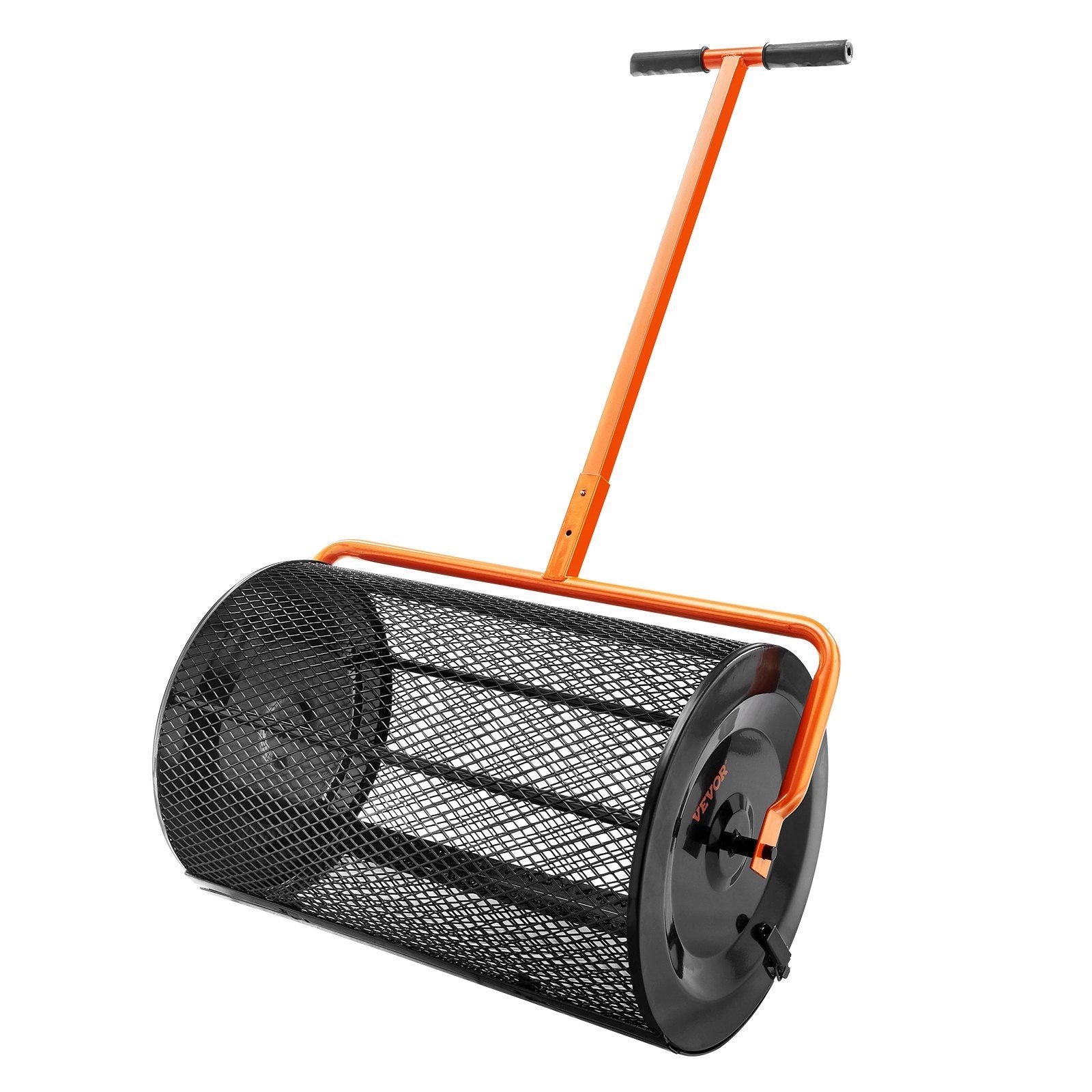 Compost Spreader, 24.4-25.6" Height Adjustable Handle, 24" Wide, Lawn and Garden Peat Moss Roller with Side V952-GTSBJH224INCH29UKV0