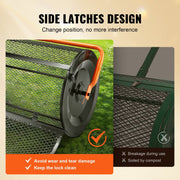 Compost Spreader, 24.4-25.6" Height Adjustable Handle, 24" Wide, Lawn and Garden Peat Moss Roller with Side V952-GTSBJH224INCH29UKV0