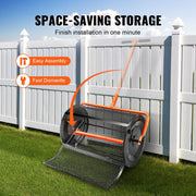 Compost Spreader, 24.4-25.6" Height Adjustable Handle, 24" Wide, Lawn and Garden Peat Moss Roller with Side V952-GTSBJH224INCH29UKV0