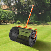 Compost Spreader, 24.4-25.6" Height Adjustable Handle, 24" Wide, Lawn and Garden Peat Moss Roller with Side V952-GTSBJH224INCH29UKV0