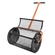 Compost Spreader, 24.4-25.6" Height Adjustable Handle, 24" Wide, Lawn and Garden Peat Moss Roller with Side V952-GTSBJH224INCH29UKV0