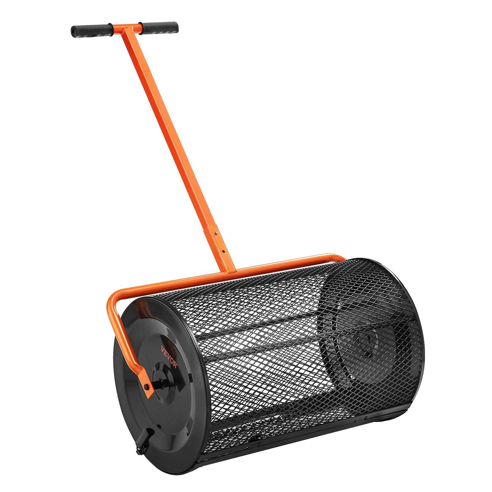 Compost Spreader, 24.4-25.6" Height Adjustable Handle, 24" Wide, Lawn and Garden Peat Moss Roller with Side V952-GTSBJH224INCH29UKV0