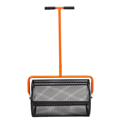 Compost Spreader, 24.4-25.6" Height Adjustable Handle, 24" Wide, Lawn and Garden Peat Moss Roller with Side V952-GTSBJH224INCH29UKV0