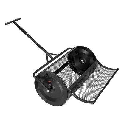 Compost Spreader, 91 cm Wide Peat Moss Spreader with Push/Tow Handle, 4 Heights Adjustable, Powder-Coated V952-GTSBJHSFMTCGFONO4001V0