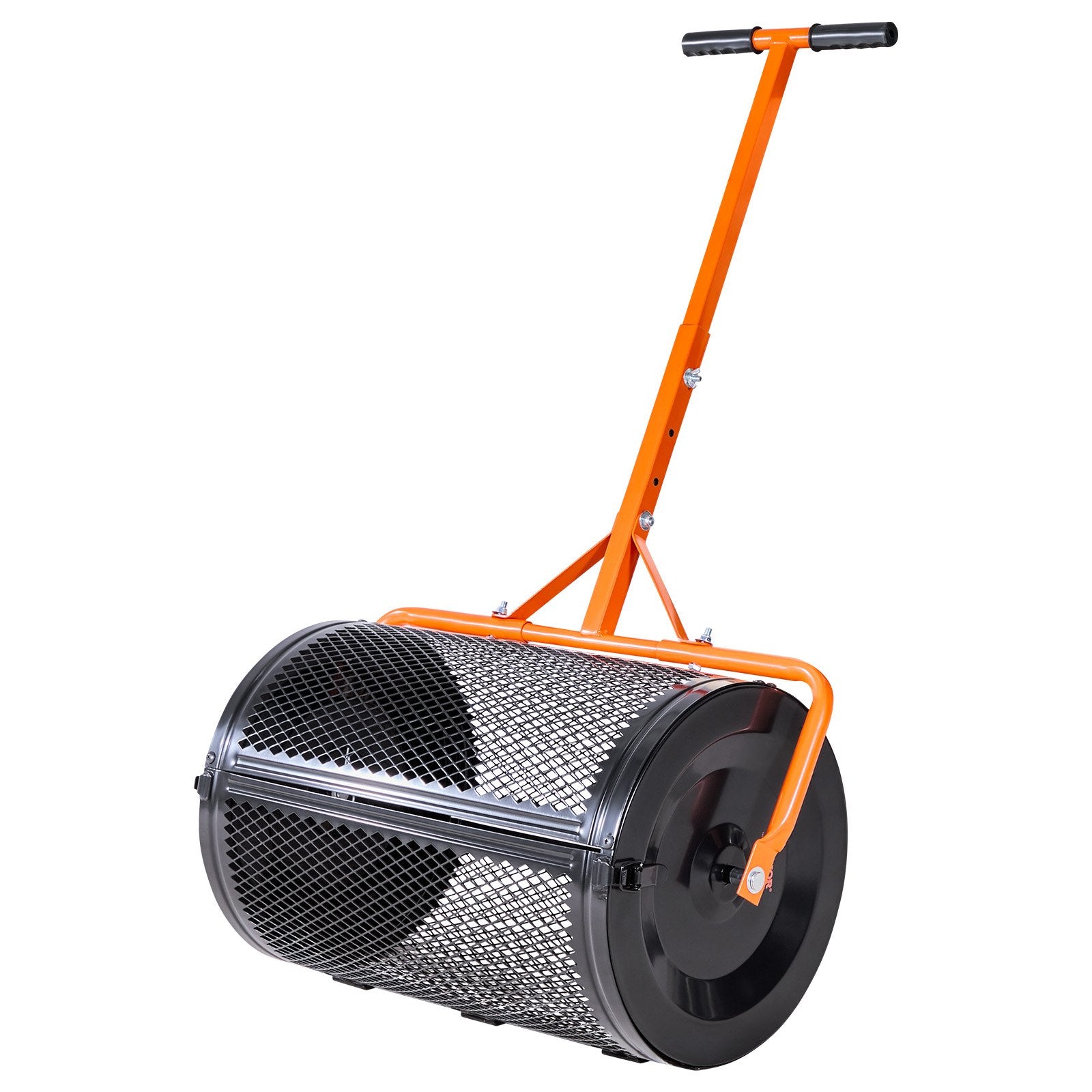 Compost Spreader, 24 in Wide Peat Moss Spreader with T Shaped Handle, 3 Heights Adjustable, Powder-Coated V952-GTSBJHSFMTCGIFLZ7001V0