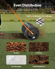 Compost Spreader, 24 in Wide Peat Moss Spreader with T Shaped Handle, 3 Heights Adjustable, Powder-Coated V952-GTSBJHSFMTCGIFLZ7001V0