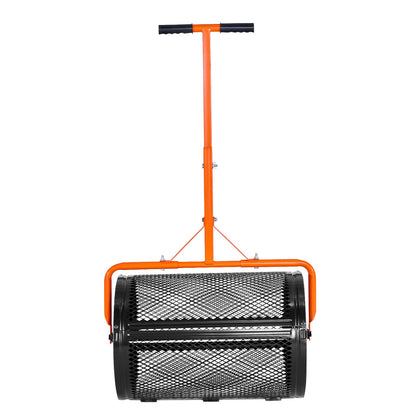 Compost Spreader, 24 in Wide Peat Moss Spreader with T Shaped Handle, 3 Heights Adjustable, Powder-Coated V952-GTSBJHSFMTCGIFLZ7001V0