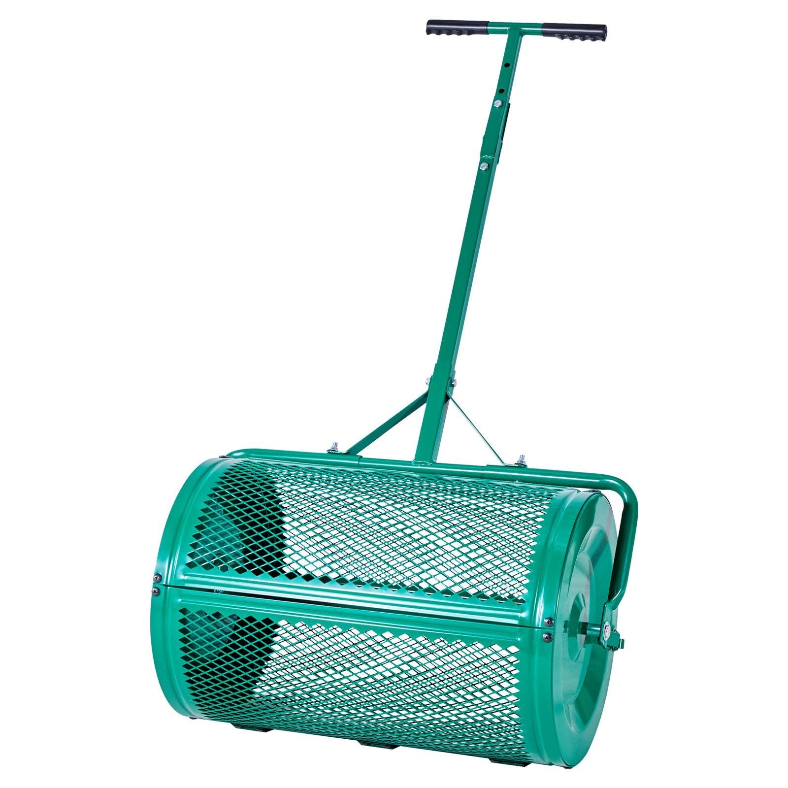 Compost Spreader, 24 in Wide Peat Moss Spreader with Push/Tow Handle, 4 Heights Adjustable, Powder-Coated V952-GTSBJLSFMTCGHA1PR001V0