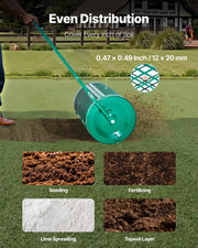 Compost Spreader, 24 in Wide Peat Moss Spreader with Push/Tow Handle, 4 Heights Adjustable, Powder-Coated V952-GTSBJLSFMTCGHA1PR001V0