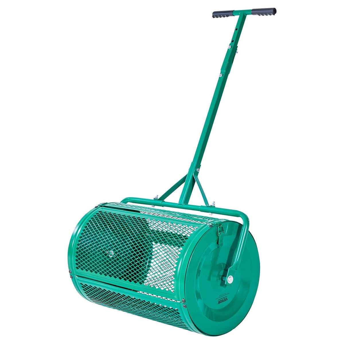 Compost Spreader, 24 in Wide Peat Moss Spreader with Push/Tow Handle, 4 Heights Adjustable, Powder-Coated V952-GTSBJLSFMTCGHA1PR001V0