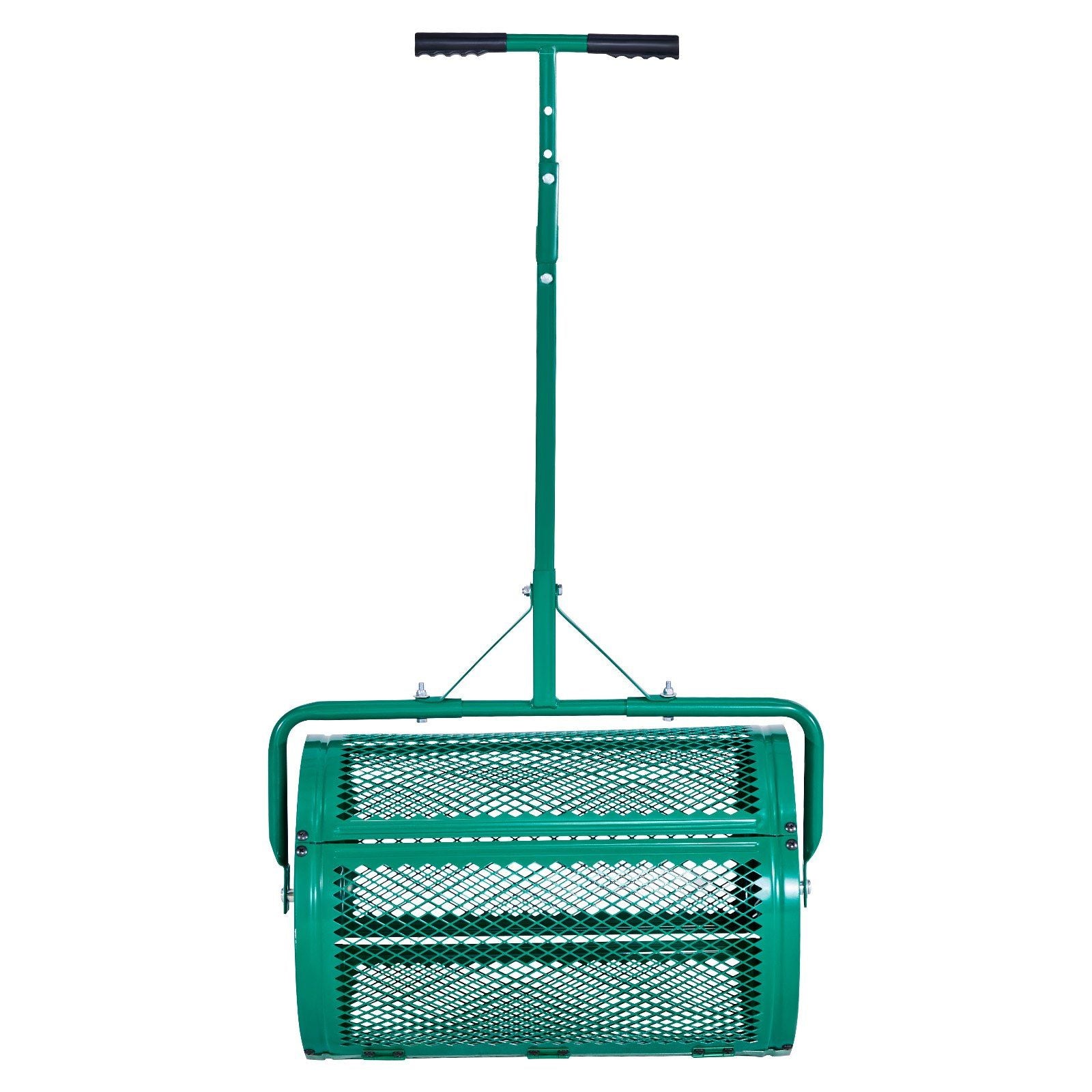 Compost Spreader, 24 in Wide Peat Moss Spreader with Push/Tow Handle, 4 Heights Adjustable, Powder-Coated V952-GTSBJLSFMTCGHA1PR001V0