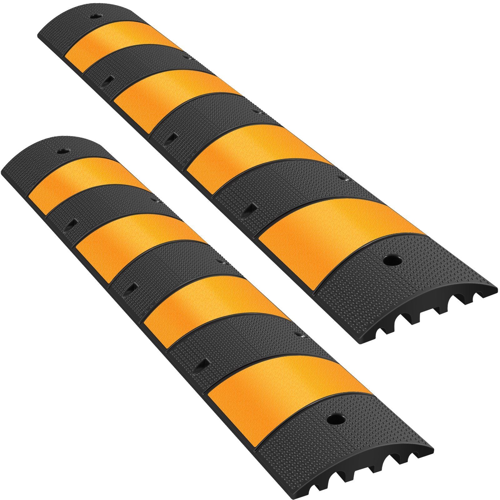 2pcs 6 Feet Rubber Driveway Modular Heavy Duty Speed 185 x 31 x 5.5 cm Cable Protector Ramp for Garage Gravel V952-GXB2G6FTZHHXJJSD1V0