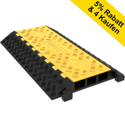 Rubber Cable Guard, 3-Channel, 2 x 2.3 in - Durable Cord Protection Ramp for Driveways, 6600 lbs Capacity V952-GXB900X580X75-3PCV0