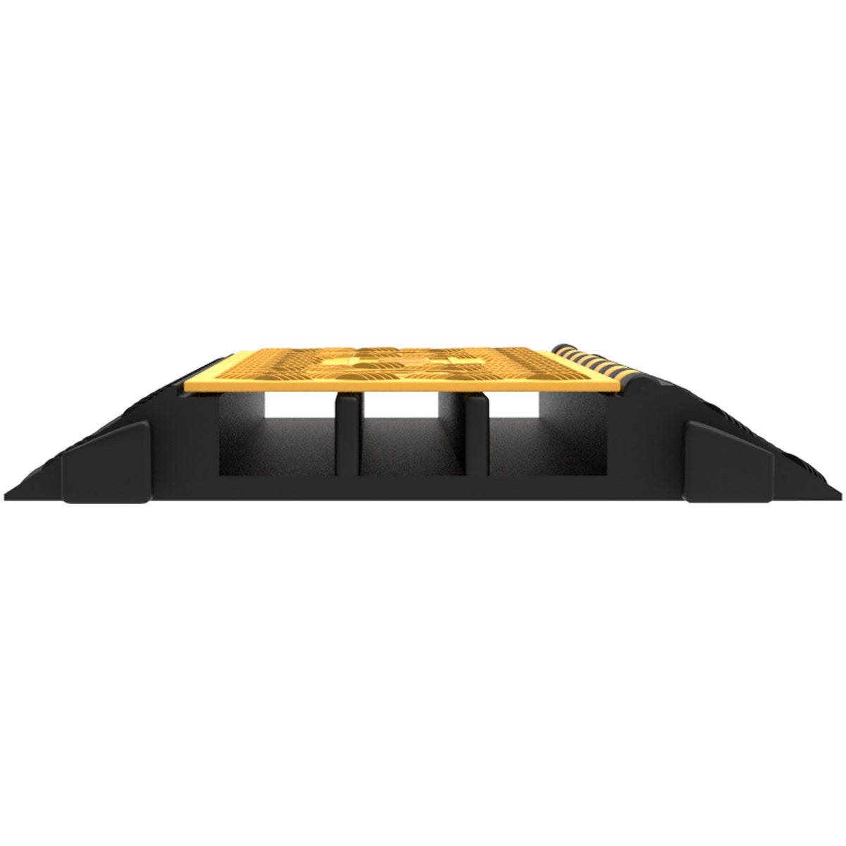 Rubber Cable Guard, 3-Channel, 2 x 2.3 in - Durable Cord Protection Ramp for Driveways, 6600 lbs Capacity V952-GXB900X580X75-3PCV0
