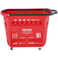Shopping Baskets, 6PCS, 39L Shopping Carts with Handles, Plastic Rolling Shopping Basket with Wheels, Large V952-GXLGSGWLGXLG01IDOV0