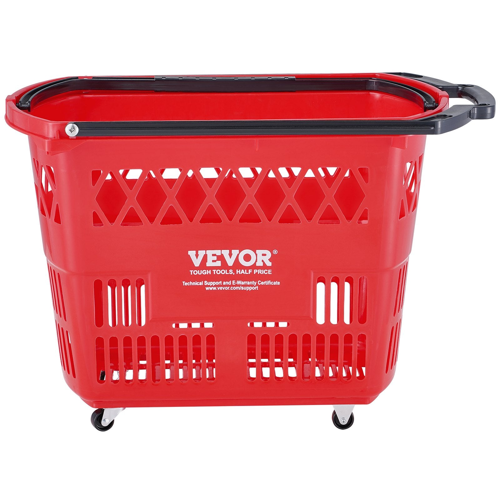 Shopping Baskets, 6PCS, 39L Shopping Carts with Handles, Plastic Rolling Shopping Basket with Wheels, Large V952-GXLGSGWLGXLG01IDOV0