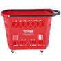 Shopping Baskets, 6PCS, 39L Shopping Carts with Handles, Plastic Rolling Shopping Basket with Wheels, Large V952-GXLGSGWLGXLG01IDOV0