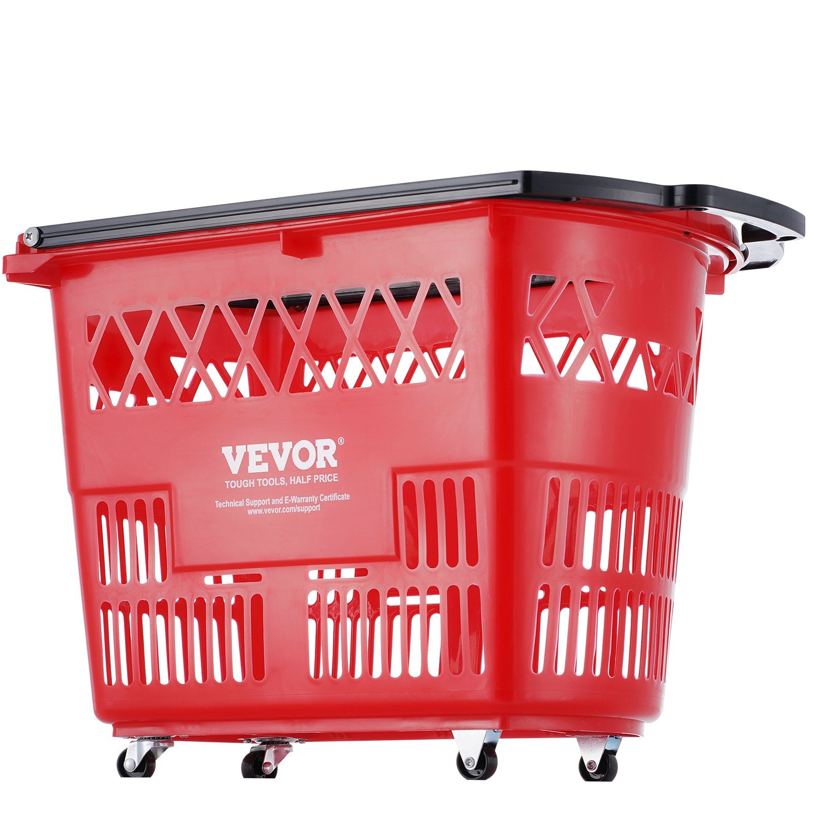 Shopping Baskets, 6PCS, 39L Shopping Carts with Handles, Plastic Rolling Shopping Basket with Wheels, Large V952-GXLGSGWLGXLG01IDOV0