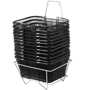 Shopping Baskets with Handles, 12PCS, Black Metal Shopping Basket, Portable Wire Shopping Basket, Black Wire V952-GXSBSJSGWLGXVOLJBV0