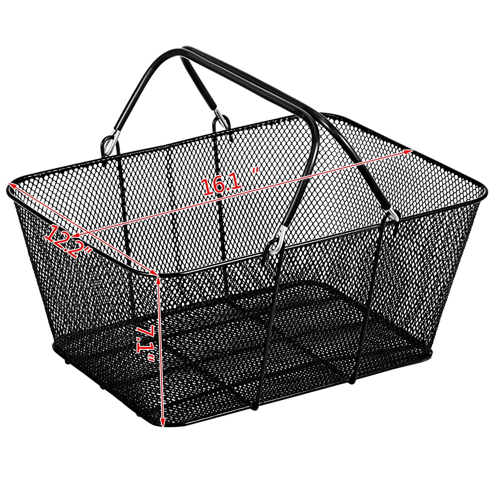 Shopping Baskets with Handles, 12PCS, Black Metal Shopping Basket, Portable Wire Shopping Basket, Black Wire V952-GXSBSJSGWLGXVOLJBV0