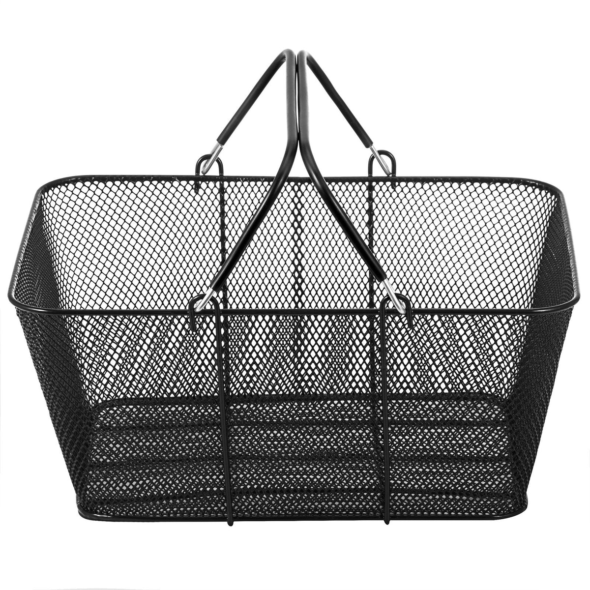Shopping Baskets with Handles, 12PCS, Black Metal Shopping Basket, Portable Wire Shopping Basket, Black Wire V952-GXSBSJSGWLGXVOLJBV0