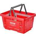 Shopping Basket, Set of 12, 24L Durable Plastic Grocery Basket with Handle and Stand, 425 x 295 x 225 mm V952-GXSBSSLGWLHS08MIEV0