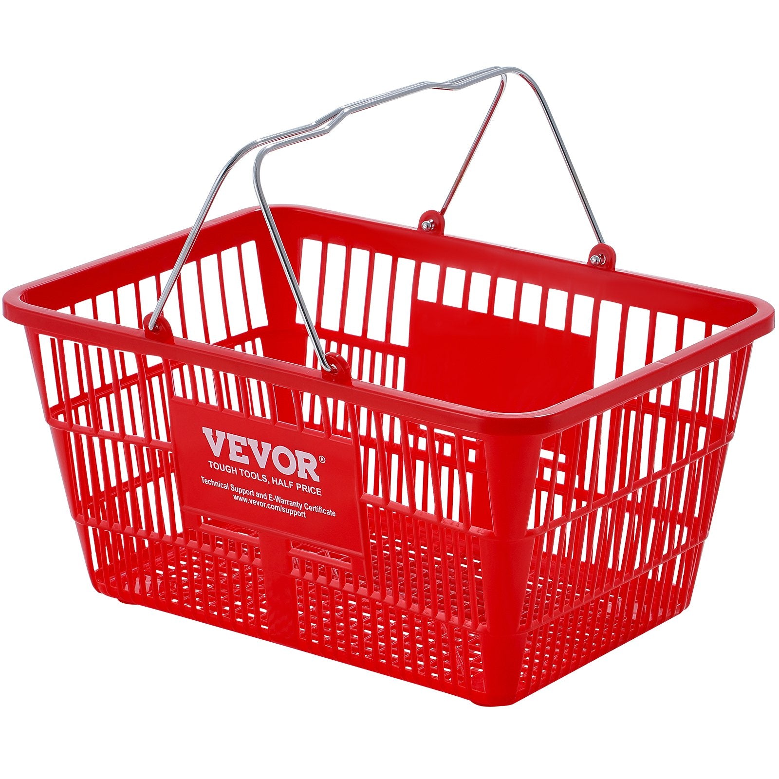 Shopping Basket, Set of 12, 21L Durable Plastic Grocery Basket with Metal Handle and Stand, 425 x 305 x 218 V952-GXSBSSLGWLHS3TB5BV0